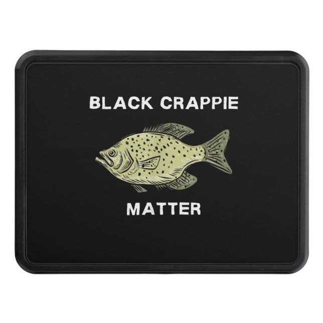 Black crappie matter Crappie fishing Art Trailer Hitch Cover (Front)