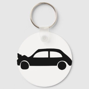 black crash car icon keychain