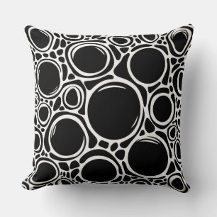 Black Craters Throw Pillow