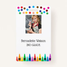 Black Crayons & Stars Colourful School Teacher