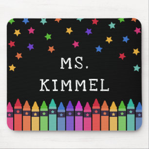 Black Crayons & Stars Curriculum Teacher Planner 3 Mouse Pad
