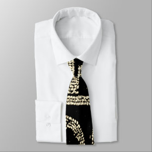 Black & Cream Abstrait Motif Gents Cravate