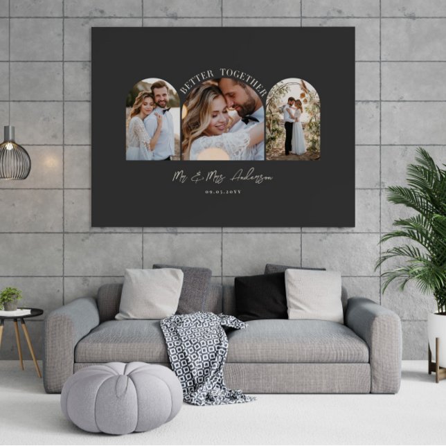 Black cream arch multi photo wedding gift decor (Creator Uploaded)