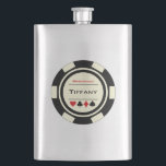Black Cream Casino Poker Chip Wedding Bridesmaid Hip Flask<br><div class="desc">Show your bridesmaids how much you appreciate them being in your wedding by giving them this fabulous personalized black and cream white poker chip flask with their name on it.</div>