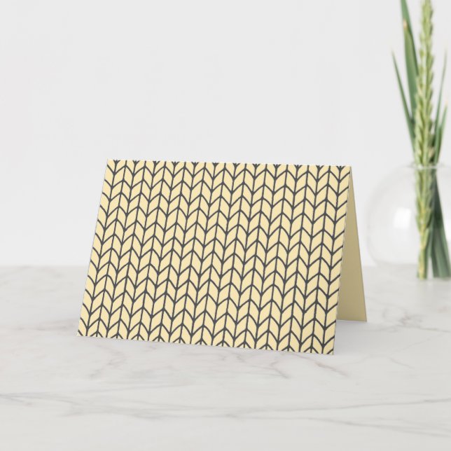 BLACK CREAM KNIT Greeting Card / Horizontal (Front)