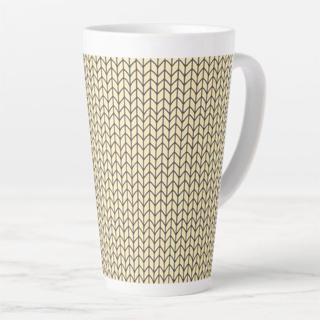 BLACK CREAM KNIT Tall Latte Mug (Right Angle)