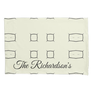 Black Cream Personalized Geometric Minimal Bedding Pillowcase