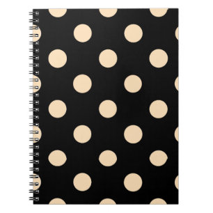 Black Cream Polka Dots Notebook