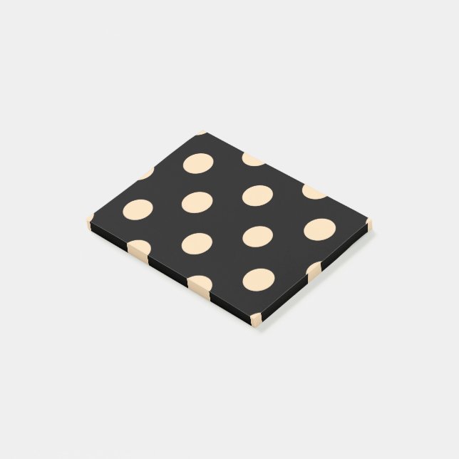 Black Cream Polka Dots  Post-it Notes (Angled)