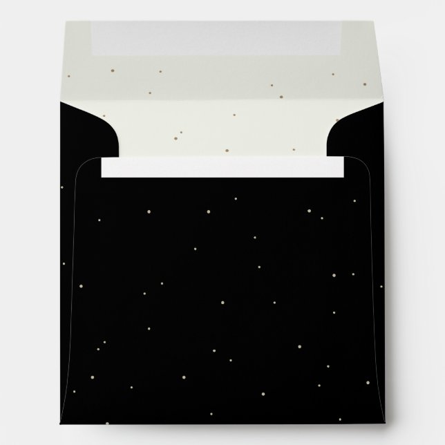 Black/Cream Snowberry+Eucalyptus Wreath Square Envelope (Back (Bottom))