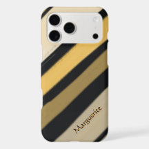 Black & Cream Stripes Custom Name
