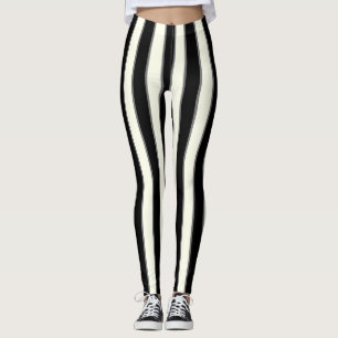 Black, cream stripes with Grey Leggings