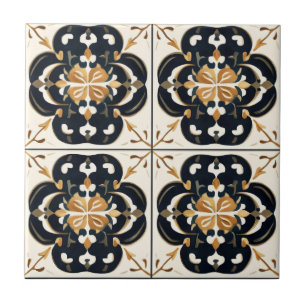 Black Cream Tile Pattern