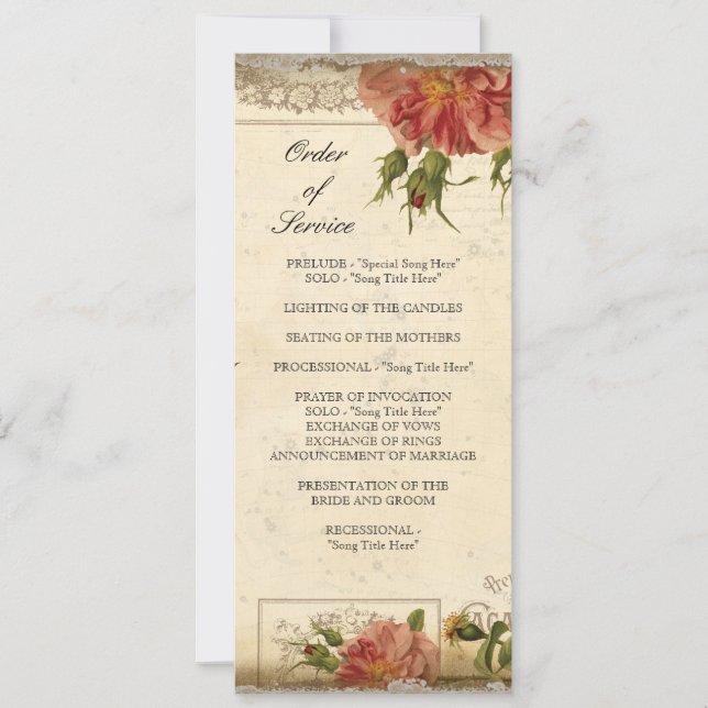 Black Cream Vintage Eiffel Tower Rose Ceremony Invitation (Front)