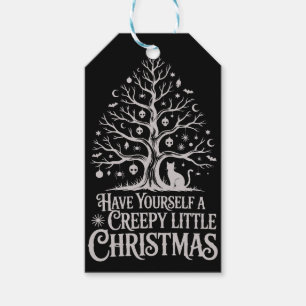 Black Creepy Gothic Christmas Tree Gift Tags