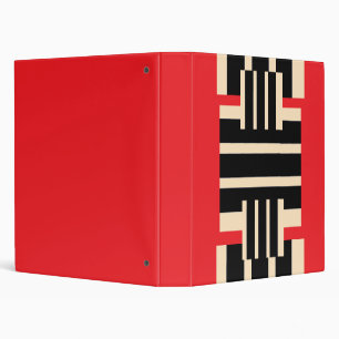 Black Creme Red Broad Stripe Geo Binder