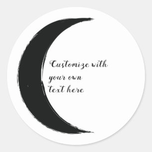 Black Crescent Dark Moon Astrology Zodiac Classic Round Sticker