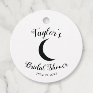 Black Crescent Moon Astrology Bridal Shower   Favour Tags