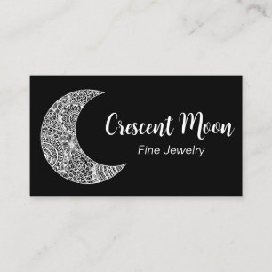 Black Crescent Moon Jewellery Maker Business Card