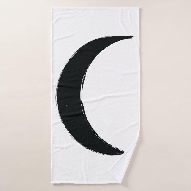 Black Crescent Waning Magic Dark Moon Astrology  Bath Towel Set (Bath Towel)
