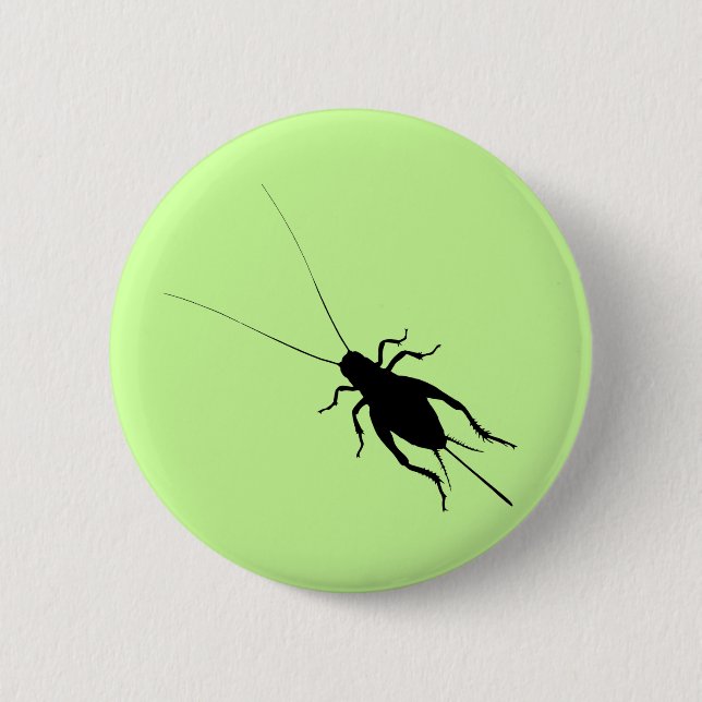 Black Cricket 2 Inch Round Button (Front)