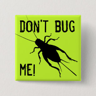 Black Cricket 2 Inch Square Button