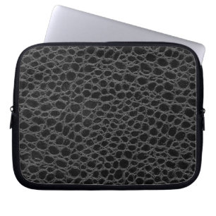 Black Crocodile Hide Laptop Sleeve