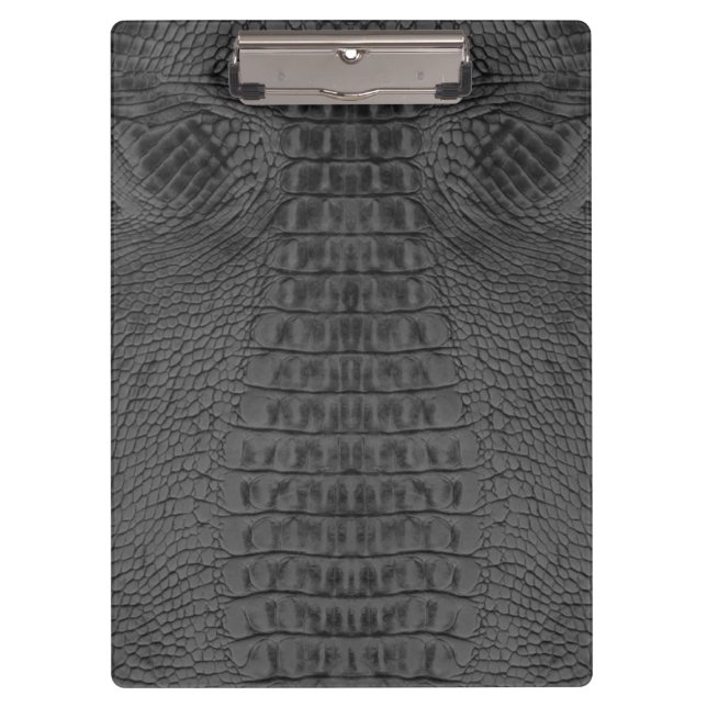 Black Crocodile Leather  Clipboard (Front)