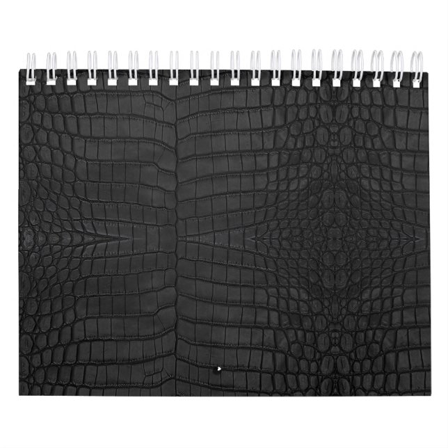 Black Crocodile Leather Print Calendar (Cover)