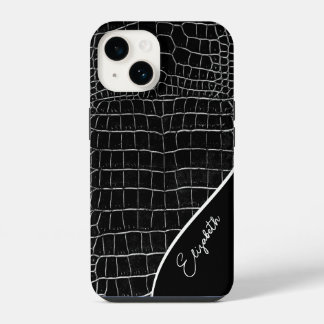 Black Crocodile Personalized iPhone 14 Case