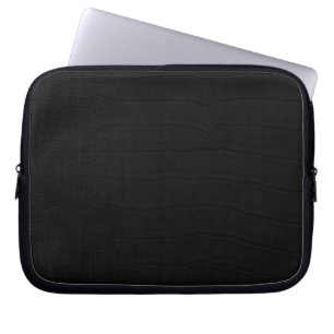 Black Crocodile Skin Print Laptop Sleeve