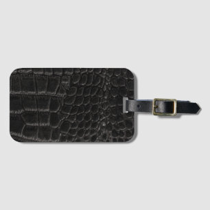 Black Crocodile skin print Luggage Tag
