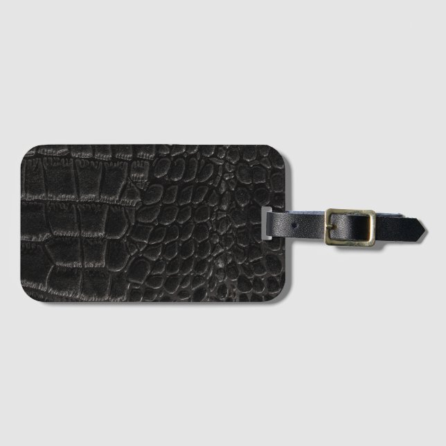 Black Crocodile skin print   Luggage Tag (Front Horizontal)