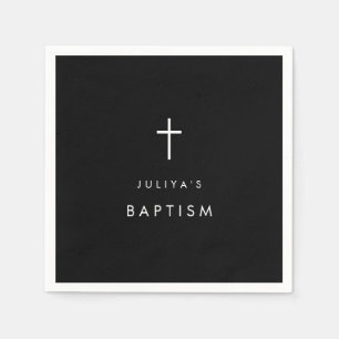 Black cross Baptism  Napkin