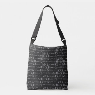 Black Cross-Body Hieroglyphic Being Tote