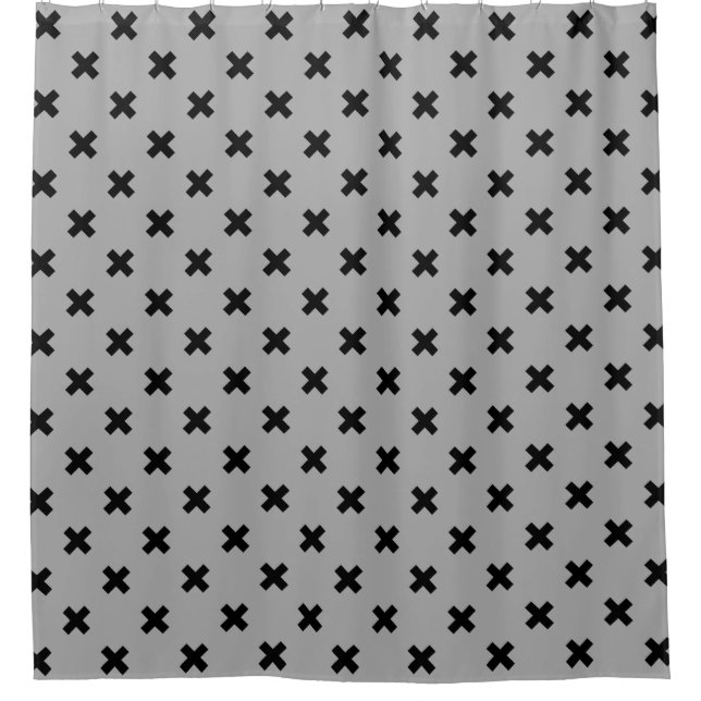 Black cross stitches on grey (Front)