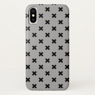 Black cross stitches on grey Case-Mate iPhone case