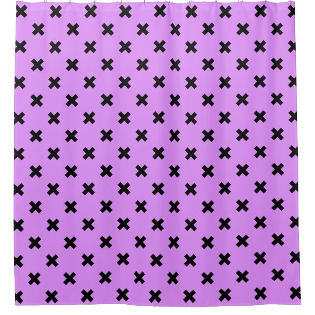 Black cross stitches on lilac (Front)