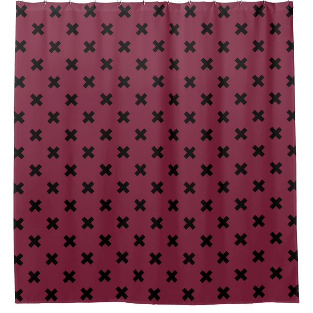 Black cross stitches on mulberry (Front)