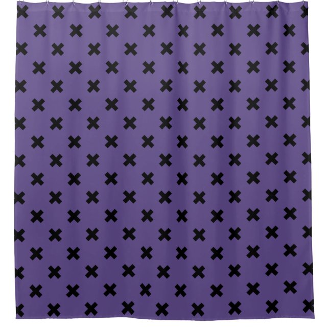 Black cross stitches on ultra violet (Front)
