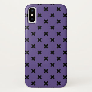 Black cross stitches on ultra violet Case-Mate iPhone case