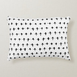 Black Crosses Hand Drawn Geometrical Accent Pillow