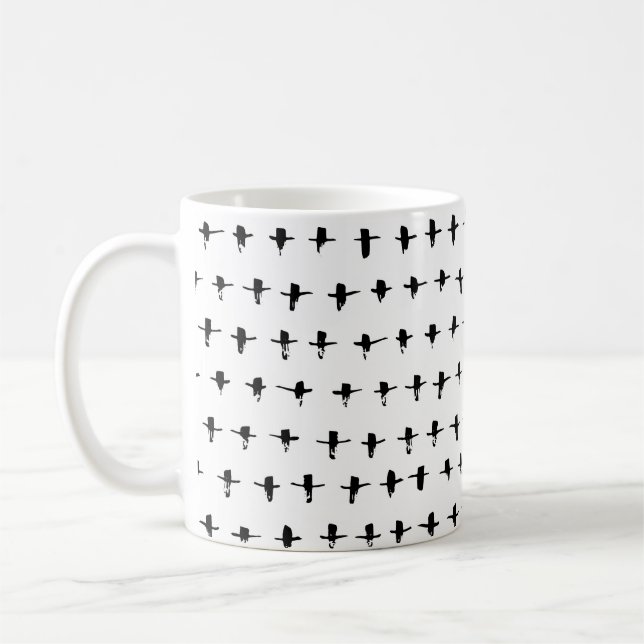 Black Crosses Hand Drawn Geometrical Coffee Mug (Left)