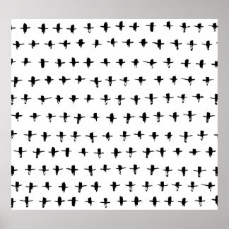 Black Crosses Hand Drawn Geometrical Poster