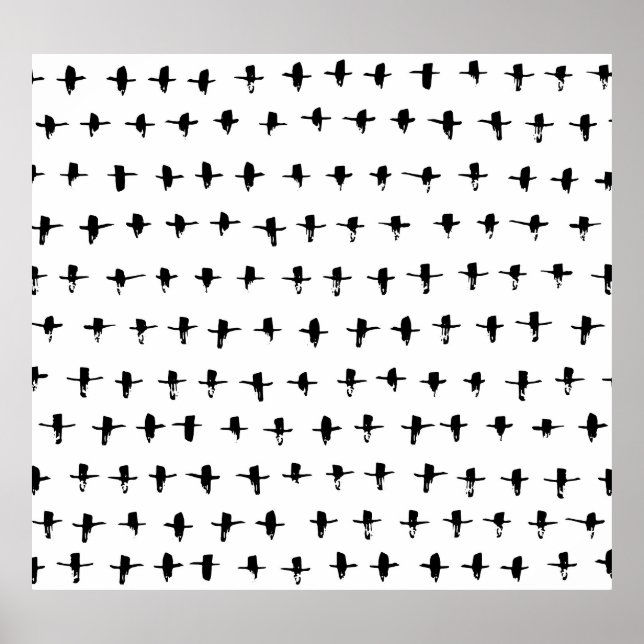 Black Crosses Hand Drawn Geometrical Poster (Front)