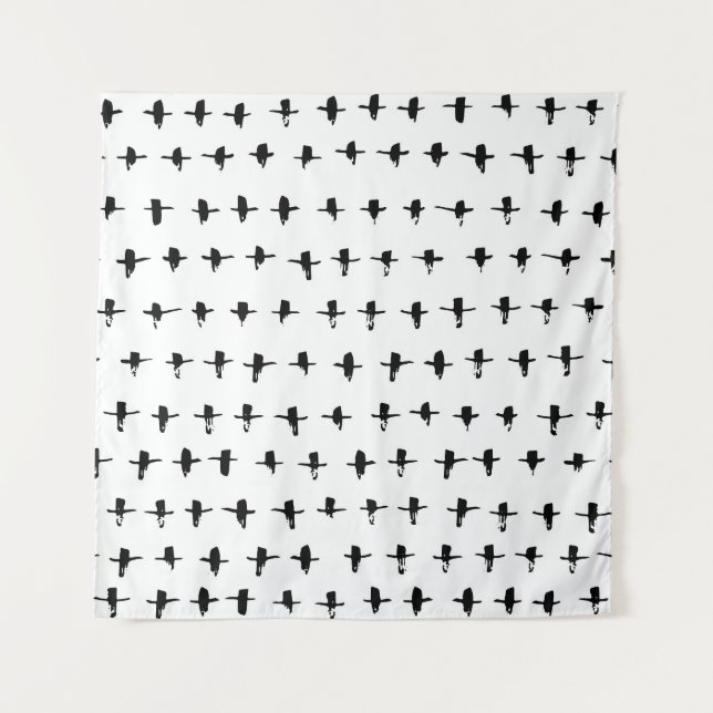 Black Crosses Hand Drawn Geometrical Tapestry (Front)