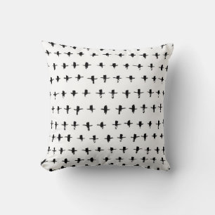 Black Crosses Hand Drawn Geometrical Throw Pillow