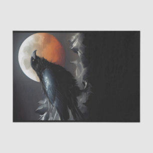 Black Crow at Moonlight Tissue Paper