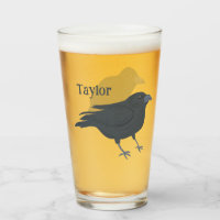 Black Crow Bird Illustration Personalized