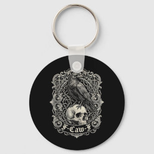 Black Crow Black Raven Bird Gothic Art Humour Meme Keychain